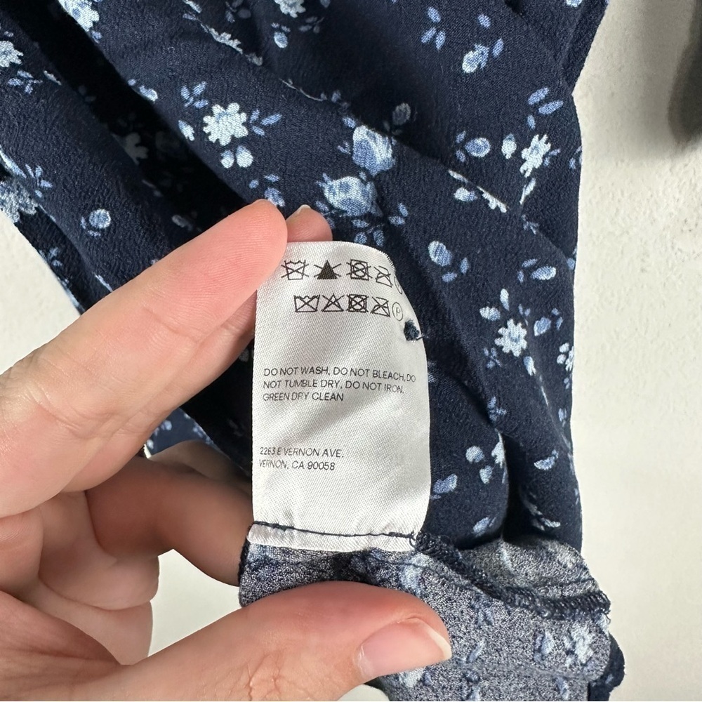 Reformation Blue Floral Cotswold Long Sleeve Mini Dress Size Small - Picture 7 of 7